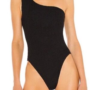 Hunza G Black Textured Swimwear